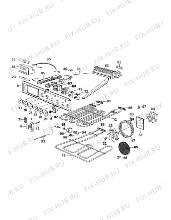 Взрыв-схема плиты (духовки) Electrolux CO1185P1 - Схема узла Oven equipment